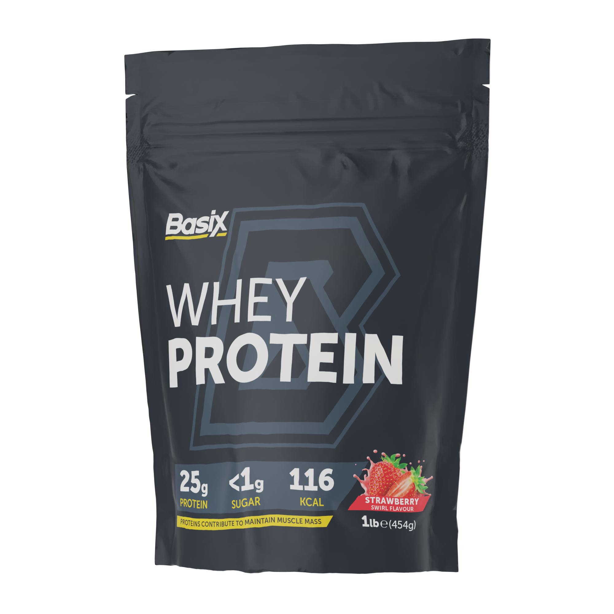 15 Basix Whey Protein Strawberry Swirl 454g